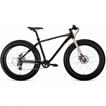 Велосипед FORWARD BIZON 26 D 2022, черный/бежевый Велосипед FORWARD BIZON 26 D 2022, черный/бежевый