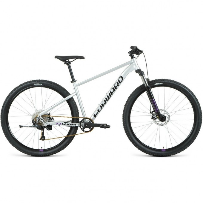 Велосипед FORWARD SPORTING 29 XX FR, рама 17", 2022, серебристый/фиолетовый RBKW1M198018-FR